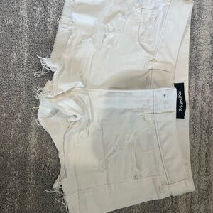 Express Ivory Denim Shorts